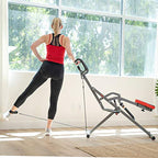 Sunny Health & Fitness Row-N-Ride PRO Machine à Squats pour la Maison, Rameur Pliable avec Capacité de 300 LB et 12 Niveaux de Résistance, Équipement d'Exercice Complet pour le Corps, Machine à Ramer - SF-A020052