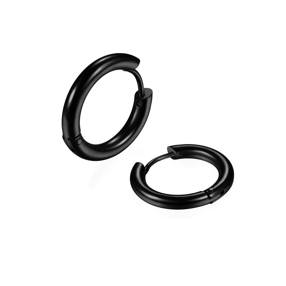 316L Surgical Stainless Steel Huggie Hoop Earrings 6mm 8mm 10mm 11mm 12mm 14mm Hypoallergenic Earrings Hoop Cartilage Helix Lobes Hinged Sleeper Earrings For Men Women