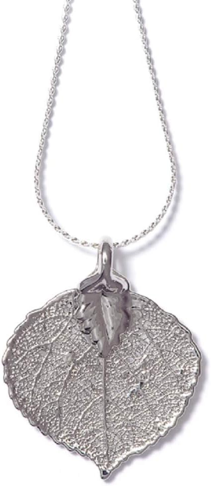 Necklace, Real Leaf, Aspen, Gold, Silver, Copper