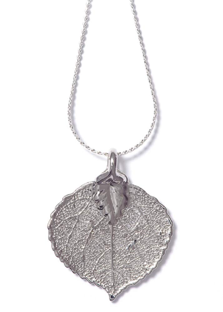 Necklace, Real Leaf, Aspen, Gold, Silver, Copper