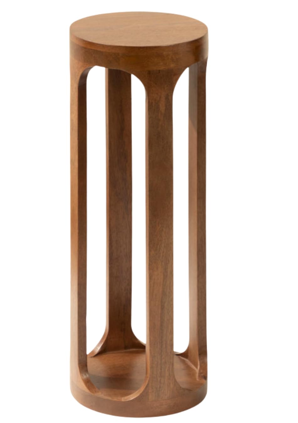 Wooden Round Drink Tables for Small Spaces 8x23 Bedroom Nightstand for Living Room Coffee Accent Pedestal, Modern Boho Decorative Display & Storages Stand for Plant (Natural)