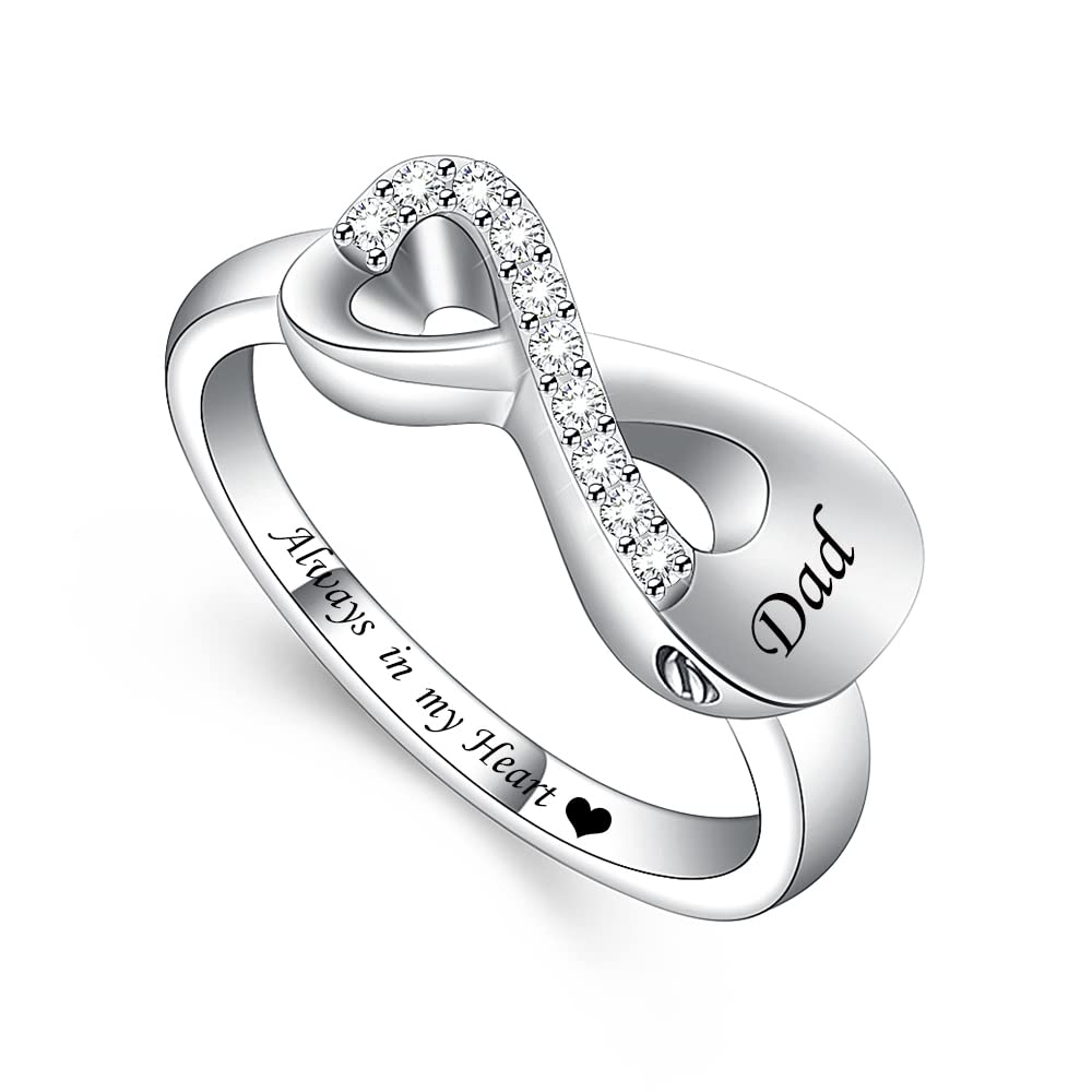 Infinity Mini Ring Hold Loved Ones Ashes Cremation Urn Ring for Women Finger Ring Memorial Jewelry