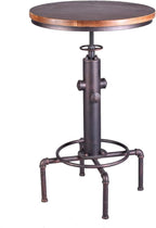 Topower Industrial Bar Table 31.5-41.3" Adjustable Pub Table Kitchen Dining Coffee Bistro Table (Bronze)