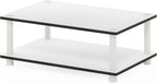 Furinno 11172 Just 2-Tier No Tools Coffee Table, White w/White Tube