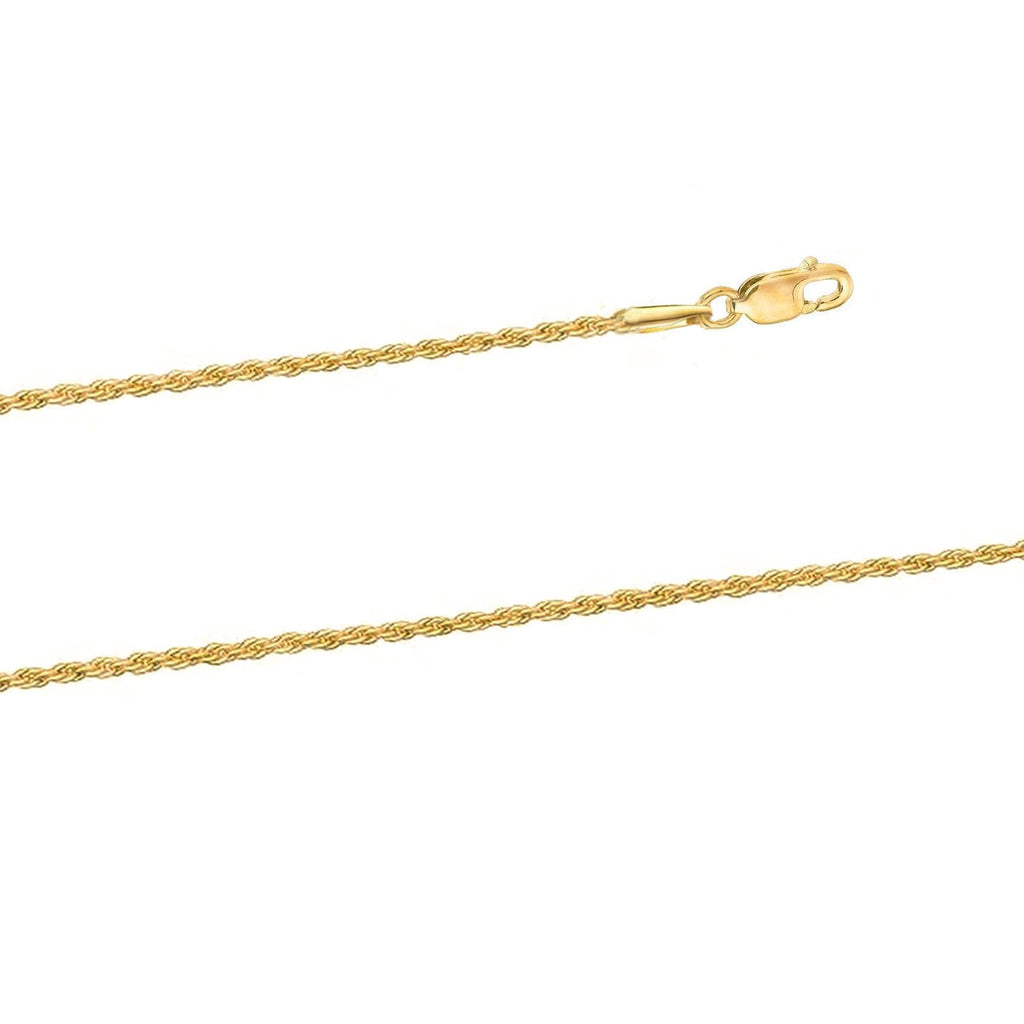 GOLDPAR 14k guldbelagt solid rebkæde 1,5 mm halskæde til kvinder og mænd smykker med hummerlås - 20"