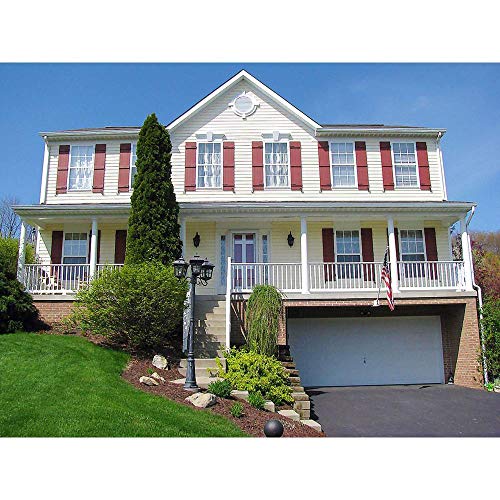 Ekena Millwork Lifetime Vinyl LJ4S14X04300BL Standard Four Board Joined, Board-n-Batten Vinyl Shutters, w/Installation Shutter-Lok's & Matching Screws (Per Pair), 14"W x 43"H, Black