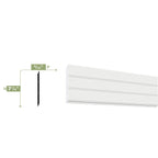 Ekena Millwork WPKPBBPK Reversible Beadboard/Nickel Gap Wainscoting (4/PK), 7 1/4"H x 96"L, Factory Primed White