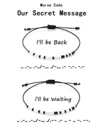 Tarsus Long Distance Relationship Bracelets Gifts for Friend Couple Morse Code Jewelry for Girlfriend Boyfriend His Her Miss You Bracelet