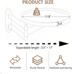 Retractable Wall Mounted Folding Table, Adjustable Sofa Floating Table Balcony Coffee Table, 11.8 Inch Round Wooden Tabletop, Space Saving Design, Adjustable Angle, Acacia Brown (Black)