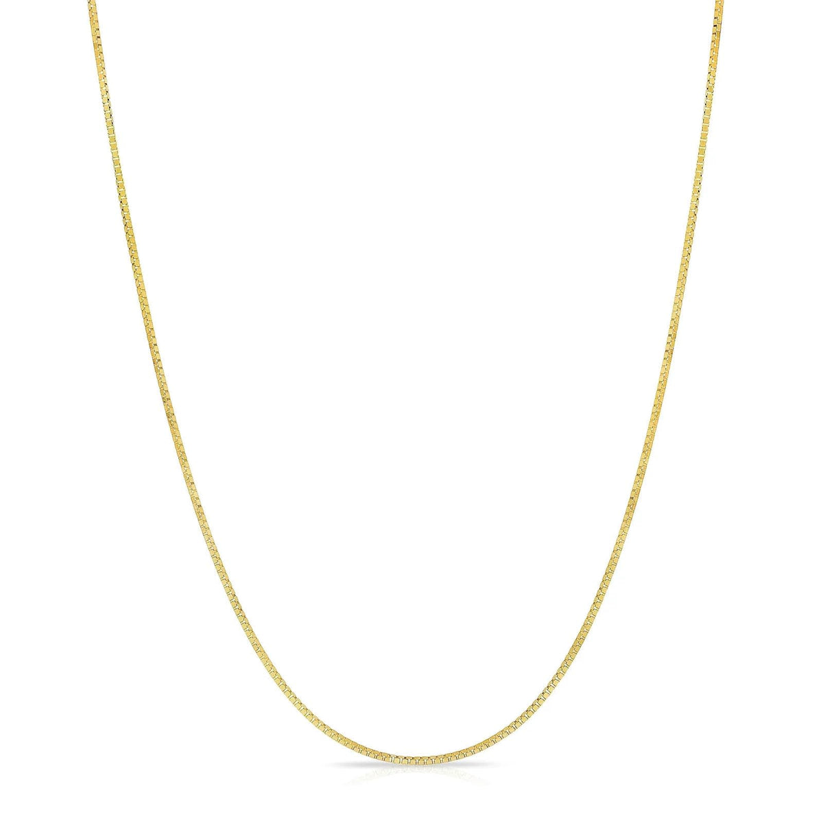 Corrente Caixa Maciça de Ouro Amarelo 14k GOLDPAR 1.05MM Colar para Mulheres Joias com Fecho Lagosta - 18"