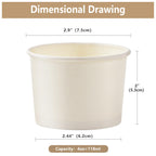Belinlen 200 Count 4 oz Paper Ice Cream Cups Frozen Yogurt Cup Dessert Bowls Frozen Dessert Supplies(White)