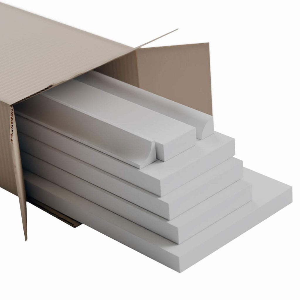 Ekena Millwork WPKP56X04DS Deluxe Shaker 8' Length PVC Wainscoting Kit, Heights up to 56" (12" - 15" Adjustable Wall Panels), White