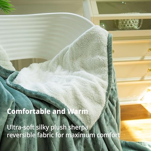 Opvarmet tæppe 50" x 60" - Opvarmet tæppe med 5 varmeniveauer og 3 timers automatisk slukning, maskinvaskbar, ETL &amp; FCC-certificering, overvarmebeskyttelse (Racoon) 