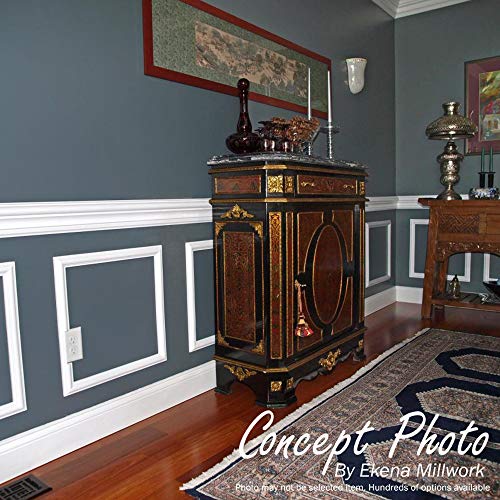 Ekena Millwork PNL20X24AS-02-CASE-4 Ashford Molded Scalloped Wainscot Wall Panel, 20"W x 24"H x 1/2"P, Factory Primed White, 4 Count