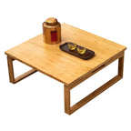 Japanese Style Folding Coffee Table, Portable Tea Table Low for Floor Sitting, Foldable Bamboo Kotatsu Dining Altar Bay Window Table (60x60cm, Square)