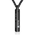 Dletay Urn Necklace for Ashes Stainless Steel Cremation Jewelry for Ashes Memorial Ash Necklace for Men Women Ash Holder Black