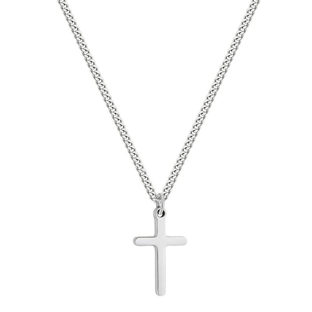 Joxevyia Cross Necklace for 14K Gold Filled Stainless Steel Small Cross Pendant with Cuban Chain Necklace Simple Faith Jewelry Christmas Gift for Men Women 16-24 Inches