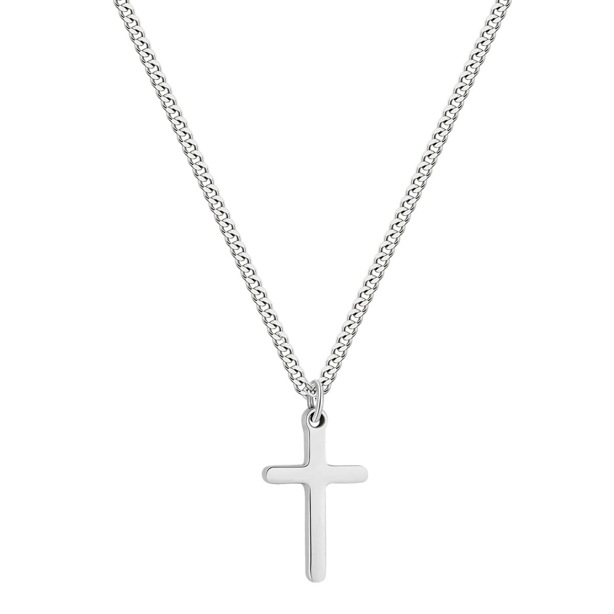 Joxevyia Cross Necklace for 14K Gold Filled Stainless Steel Small Cross Pendant with Cuban Chain Necklace Simple Faith Jewelry Christmas Gift for Men Women 16-24 Inches