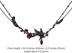 original design hip hop style Gothic necklace Crow red Rose necklace women's fashion gift M3500