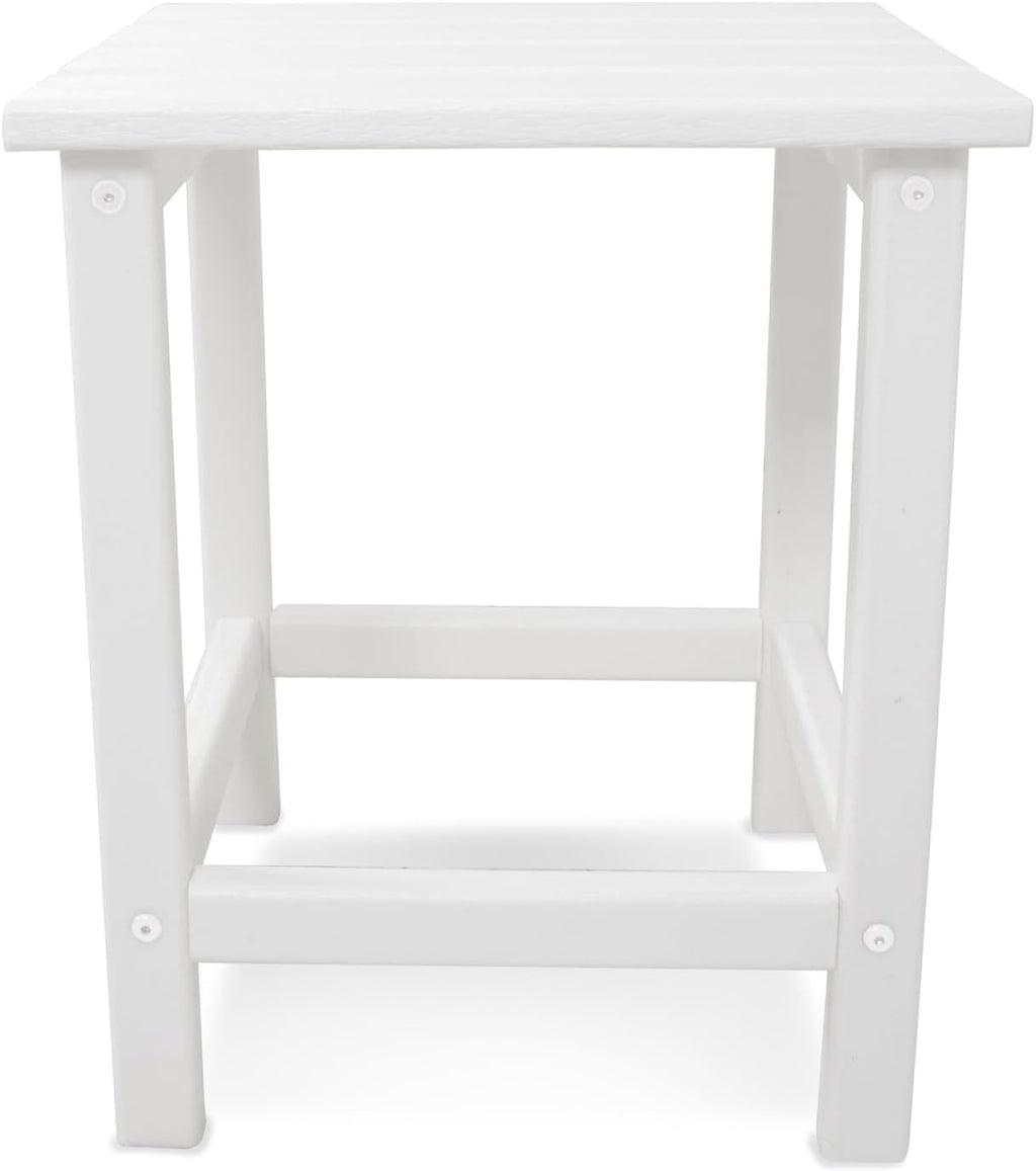 POLYWOOD Long Island 18" Side Table, White