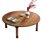 Folding Round Japanese-Style Tea Coffee Table Low Table, Foldable Dining Table, Study Table, Small Desk, for Tatami Sitting On The Floor Bedroom Bay Window Tea Room, Space Save(60 * 30cm)