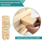 JacJoe オールプロジャイアントタンブルタワーゲーム、子供と大人のための屋外ゲーム、木製ブロックタワーヤードゲーム（大-1.87FT）