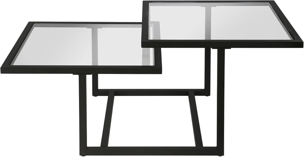 Henn&Hart 43" Wide Square Coffee Table in Blackened Bronze, Modern coffee tables for living room, studio apartment essentials