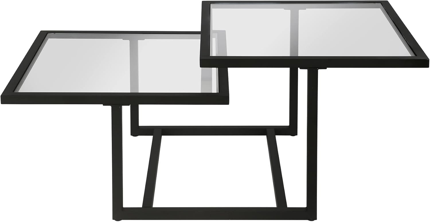 Henn&Hart 43" Wide Square Coffee Table in Blackened Bronze, Modern coffee tables for living room, studio apartment essentials