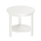 Small Round Wood Coffee Table with Storage Shelf, Living Room Side Table for Couch Sofa, 22 x 20 Inches, 5-Tier Mid Century Modern Wooden End Table for Bedroom, Walnut