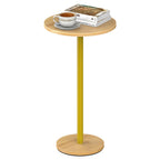 Small Round Side Table, Drink Tables for Narrow Spaces, Pedestal End Table Stand for Living Room, Modern Black Small Nightstand for Bedside, Round Table for Bedroom Sofa-Side