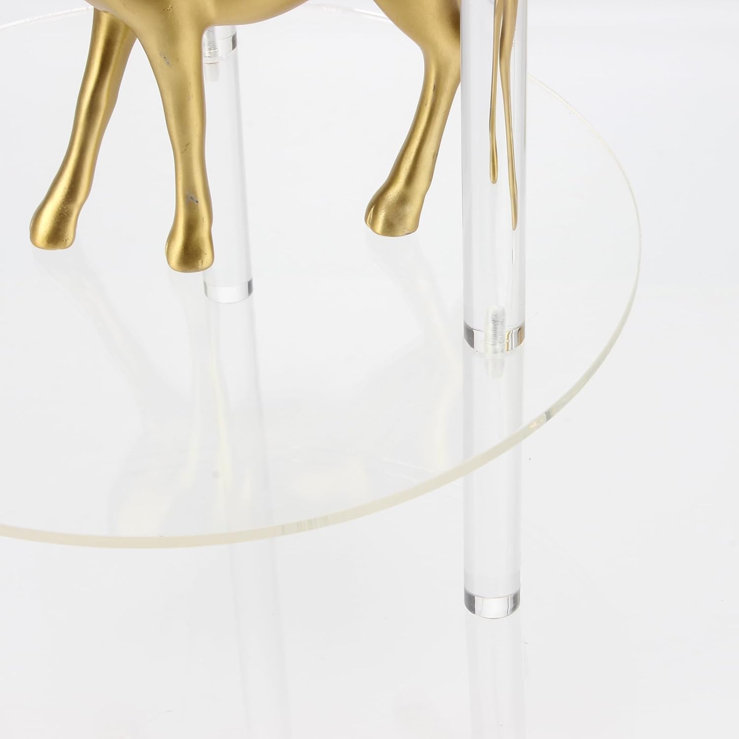 Acrylic Detachable End Table, Round Acrylic Coffee Table, 2 Tier Multifuntional Clear Nightstand End Table for Small Spaces, Detachable Beside Table for Living Room, Bedroom, Study Room, 12"