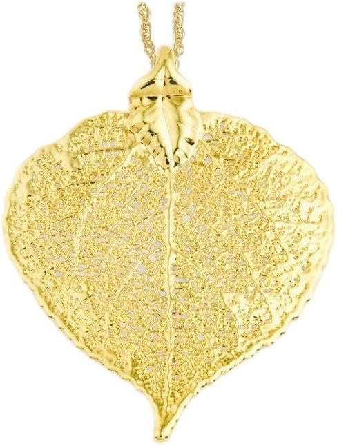24k Gold Dipped Aspen Leaf W/Gold-plated Chain