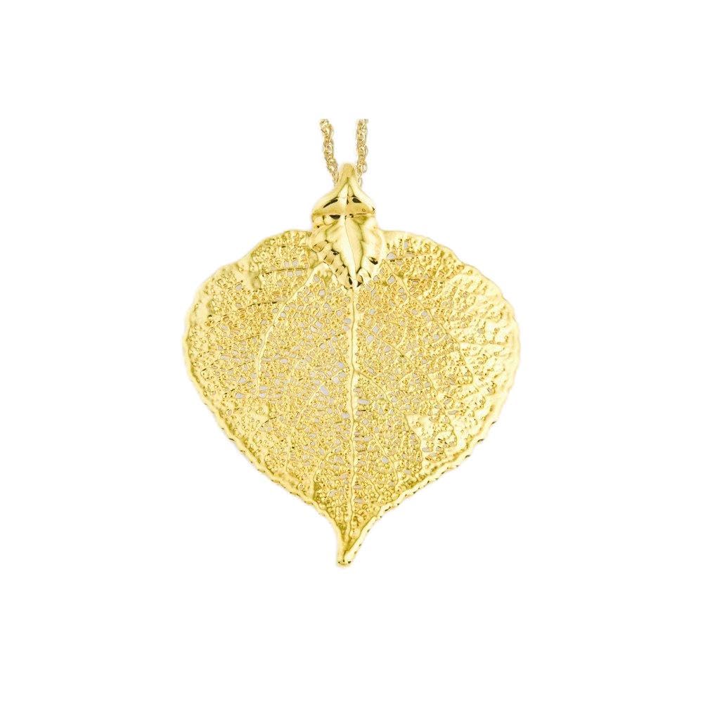 24k Gold Dipped Aspen Leaf W/Gold-plated Chain