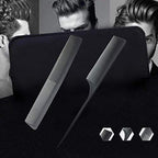 Professional Black Carbon Fiber Teasing Comb, Fine and Wide Tooth Hair Barber Comb For All Hair Types
