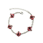Dainty Fruit, Flower Charm Bracelet for Women Friendship Adjustable Link Chain Bracelet
