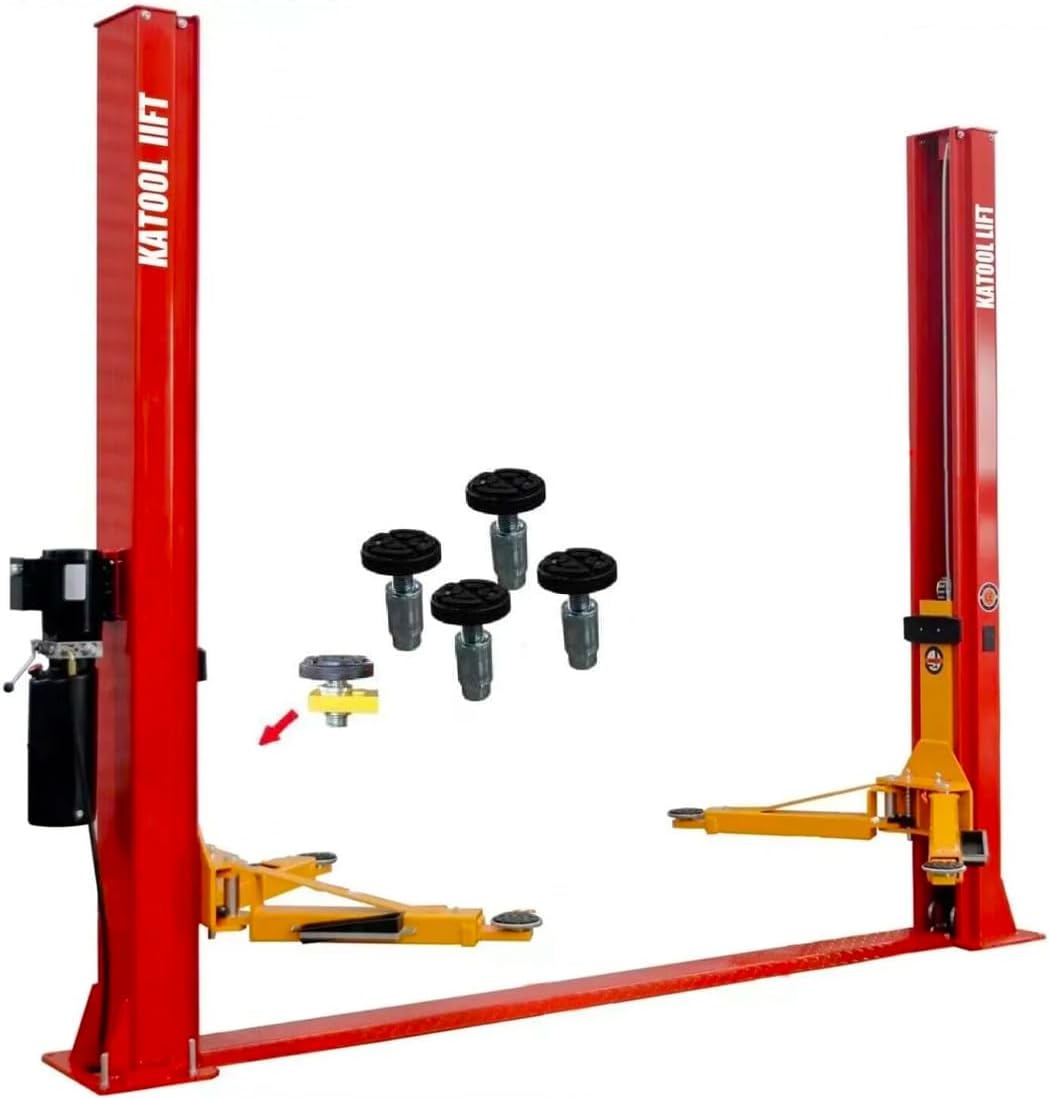 KATOOL 10000 lbs 2 Post Car Lift 2 Posts Lift Auto Lift with Floor Plate for Shop Repair or Home Garage