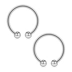 Ruifan 316L Surgical Steel Non-Piercing Fake Faux Clip On Septum Nose Hoop Ring Body Jewelry Piercing Unisex 20 Gauge 5/16"(8mm) 2-6PCS