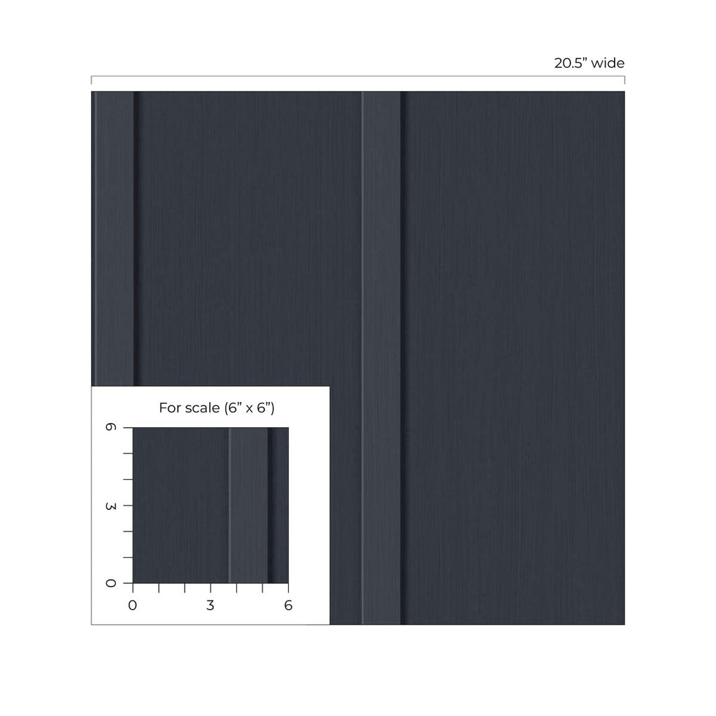 NextWall Faux Board and Batten Peel and Stick Wallpaper (Dark Blue)
