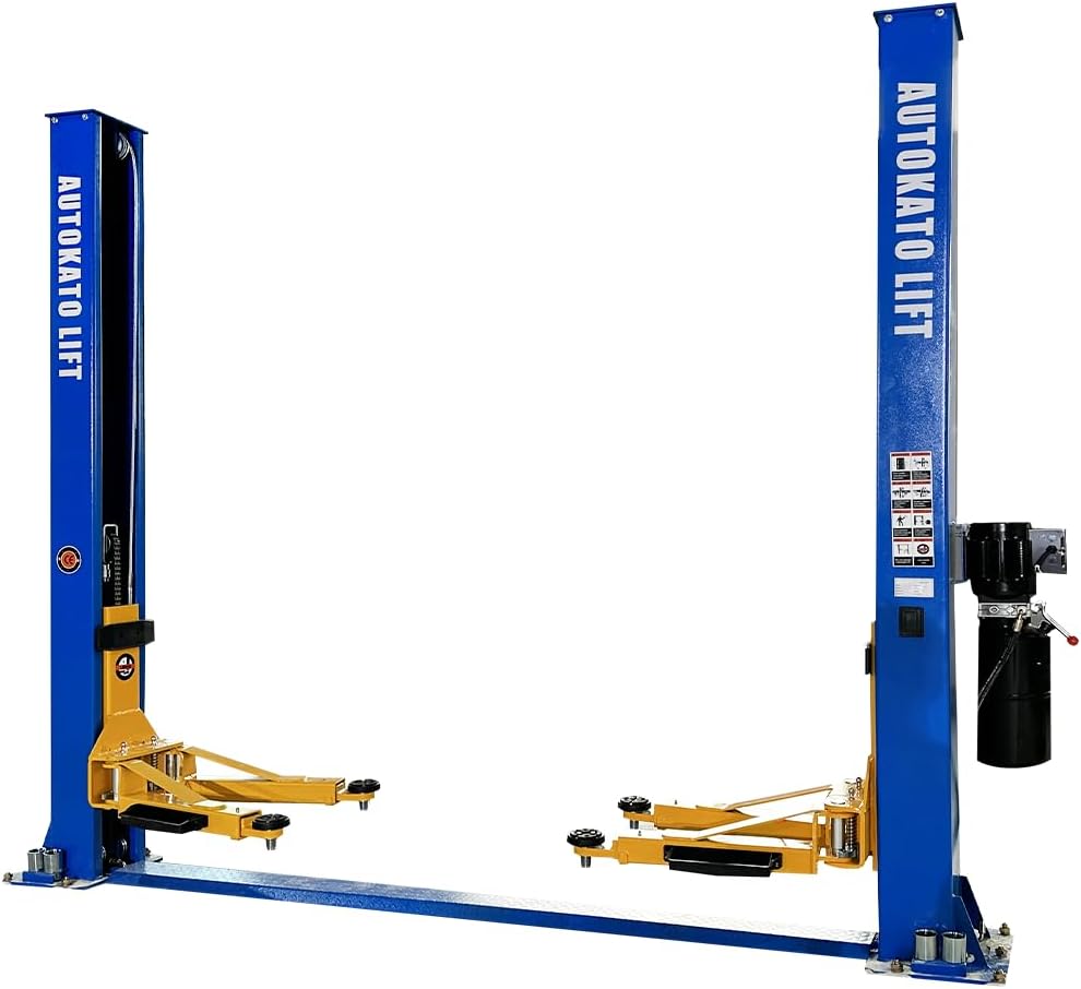 KATOOL AK-H115Z 2 Post Lift – 11,000 lbs Capacity, Hydraulic Vehicle Lift with 220V 4.0HP Motor and Double Point Lock Release Fit for Compact Cars, Trucks, and SUVs (AK-H115Z)