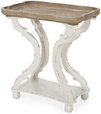 Christopher Knight Home Esther French Country Accent Table with Rectangular Top, Natural + Distressed White
