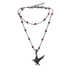 Glamorous Black Crow pendant necklace with Gothic vibe long necklace ladies fashion accessory M3357