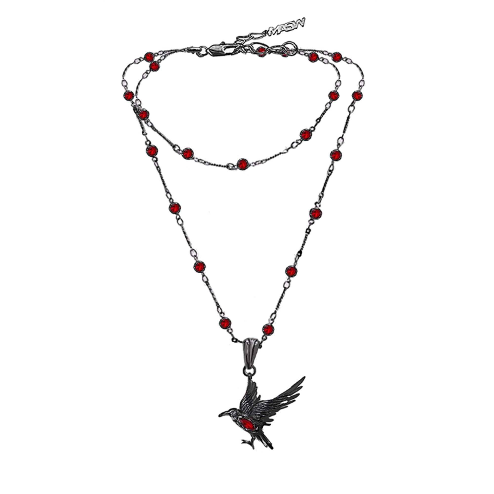 Glamorous Black Crow pendant necklace with Gothic vibe long necklace ladies fashion accessory M3357