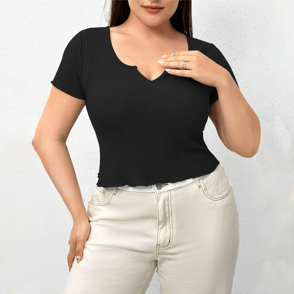 Breathable Slim Temperament Solid Color T-shirt Top