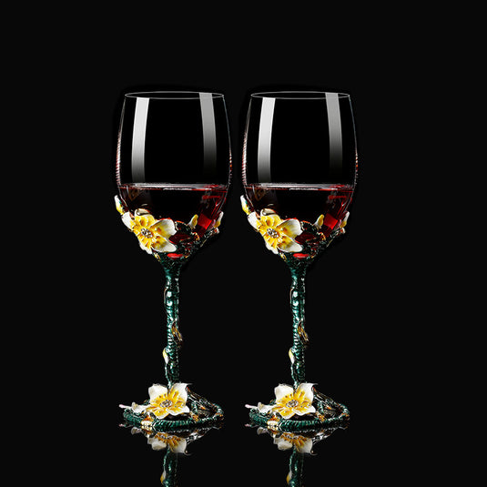 Ensemble de carafe en verre à vin rouge en émail de style européen 