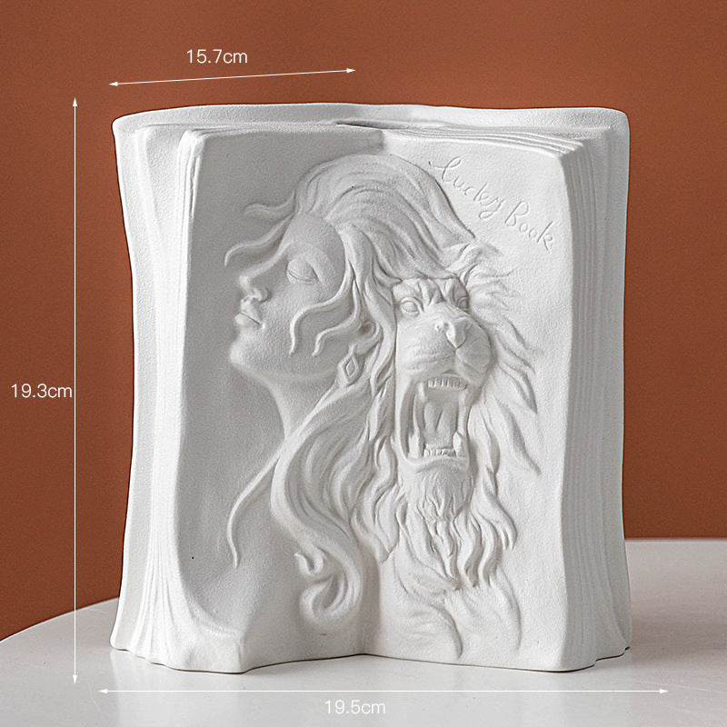 Ceramic Book Stand Creative Home Desktop Storage Office Decoration