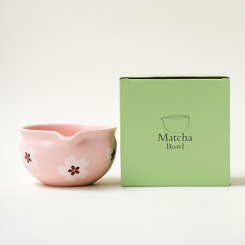 Flower Pattern Tea Whisk Benli Tea Bowl Set