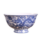 Blue And White Porcelain Bowl Dragon Pattern Antique Bone China Bowl
