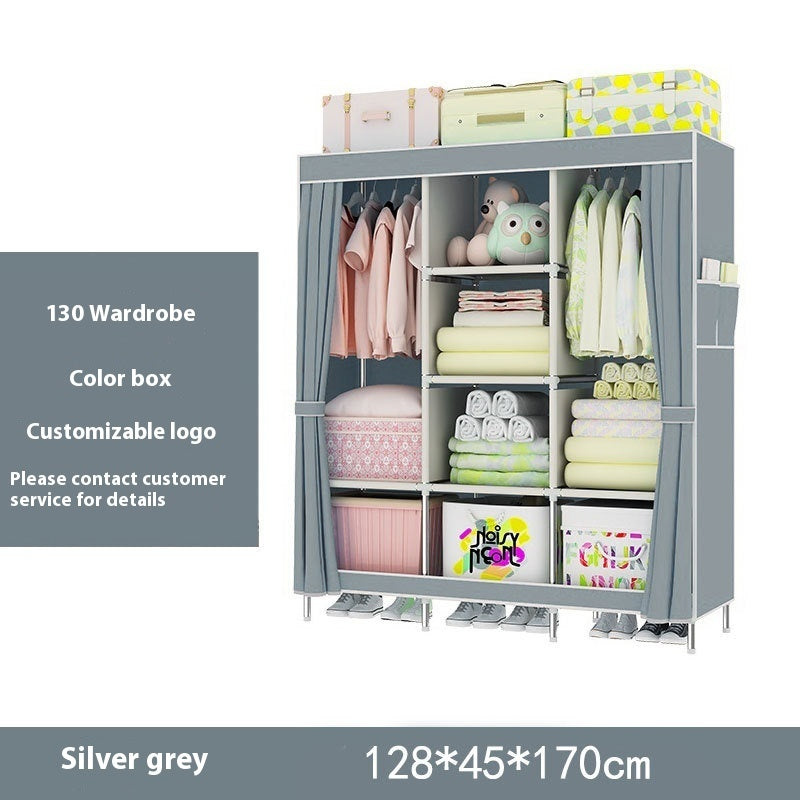 Metal Combination Simple Wardrobe Rental Room Steel Pipe Assembly Clothes Household Bedroom