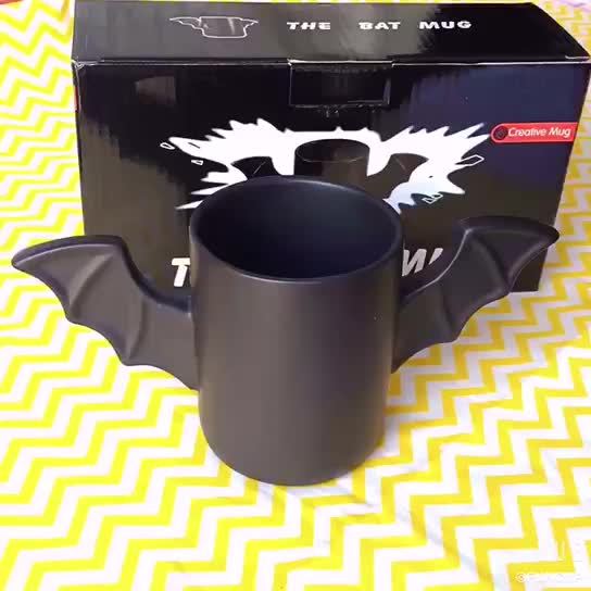 Bat Wing Handle Bone China Mug