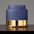 Nordic Light Luxury Frosted Gold Edge Glass Bottle Vase Decoration